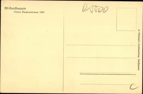 Ak Nordhausen am Harz, Obere Rautenstraße 1869