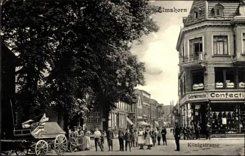 Ak Elmshorn in Holstein, Königstraße, Geschäft von Gebrüder Wernecke