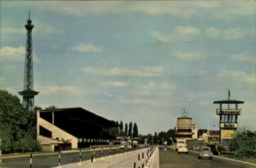 Ak Berlin Charlottenburg, Avus-Ausfahrt mit Funkturm