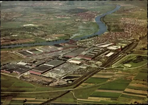 Ak Rüsselsheim am Main Hessen, Opelwerk 1962, Fliegeraufnahme