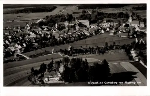 Ak Bad Wurzach in Oberschwaben, Fliegeraufnahme, Gottesberg