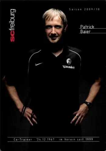 Autogrammkarte Co Trainer Patrick Baier, SC Freiburg, Autogramm