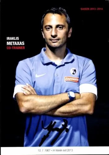 Autogrammkarte Co Trainer Iraklis Metaxas, SC Freiburg, Autogramm