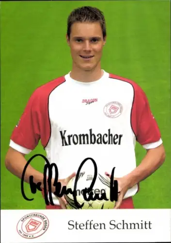 Autogrammkarte Fußballer Steffen Schmitt, Sportfreunde Siegen, Autogramm