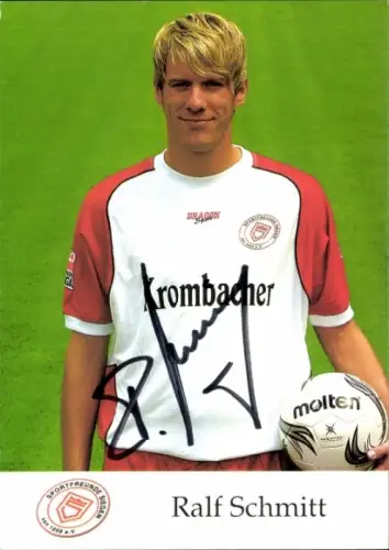 Autogrammkarte Fußballer Ralf Schmitt, Sportfreunde Siegen, Autogramm