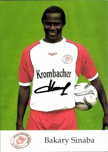 Autogrammkarte Fußballer Bakary Sinaba, Sportfreunde Siegen, Autogramm