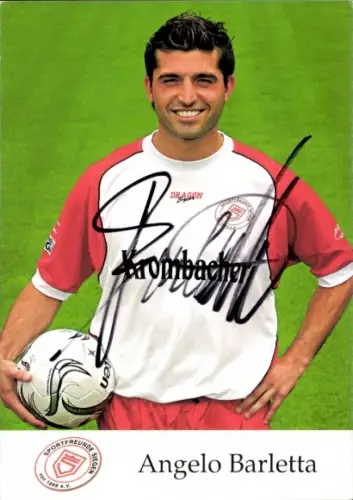 Autogrammkarte Fußballer Angelo Barletta, Sportfreunde Siegen, Autogramm