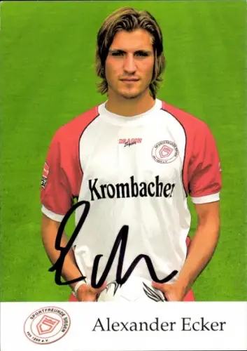 Autogrammkarte Fußballer Alexander Ecker, Sportfreunde Siegen, Autogramm