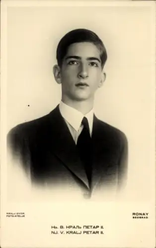 Ak Peter II., König des Königreichs Jugoslawien, Portrait