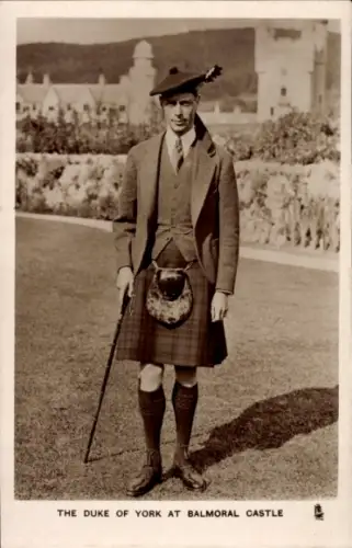 Ak Duke of York, Georg VI., Balmoral Castle