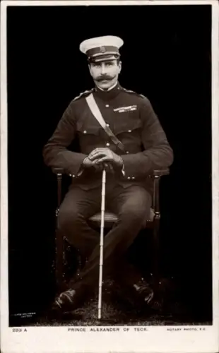 Ak Prinz Alexander von Teck, Portrait in Uniform