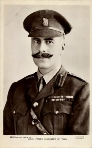 Ak Prinz Alexander von Teck, Portrait in Uniform
