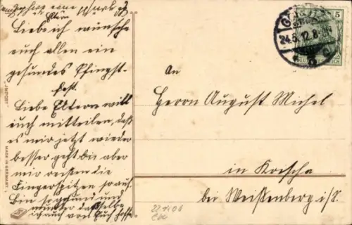 Ak Glückwunsch Pfingsten, Zeppelin, Schwalben, Birken