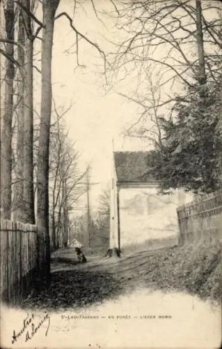Ak St Leu la Foret Val d'Oise, Spaziergang am Wald
