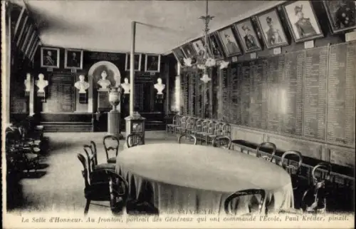 Ak Saint Cyr sur Mer Var, Innenansicht, Salle d'Honneur, Porträt von Generälen, Paul Kréder