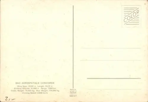 Ak Überschallflugzeug BAC Aerospatiale Concorde