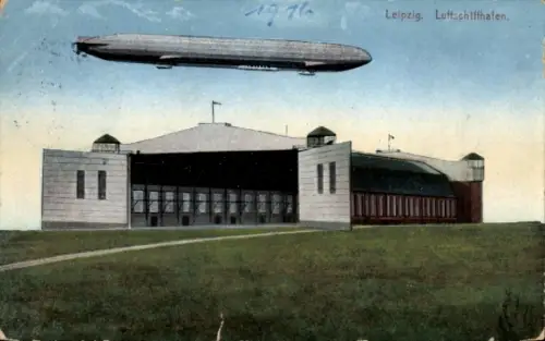 Ak Leipzig, Luftschiffhafen, Zeppelin