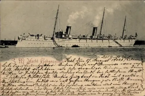 Ak Kaiserliche Yacht SMS Hohenzollern, Kiel