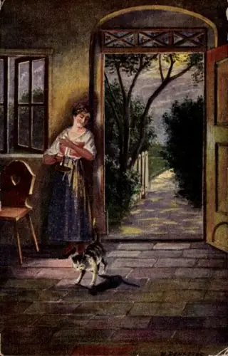 Künstler Ak Renaztud, H., Schmeichelkätzchen