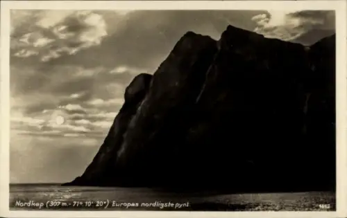 Ak Hornvika Nordkap Norwegen,  Europas nordlichste Pynt, Klippen, Meer, Sonne