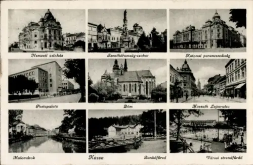 Ak Košice Kassa Kaschau Slowakei, Dom, Platz, Straße