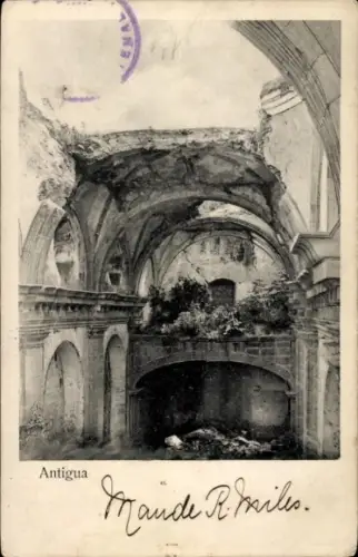 Ak Saint John’s Antigua und Barbuda, Ruinen, Gebäude