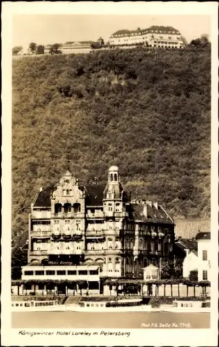 Ak Königswinter am Rhein, Königswinter Hotel Loreley, Petersberg, Rhein, Fotografie