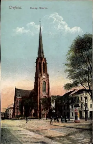 Ak Krefeld am Niederrhein, Evangelische Kirche