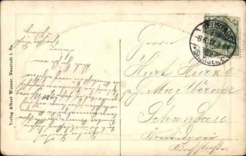 Ak Neustadt in Sachsen,  Bahnhofstraße, Straßenansicht, Gebäude, Bäume