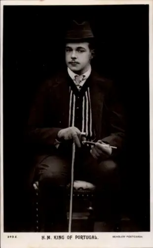 Ak König Manuel II. von Portugal, Portrait