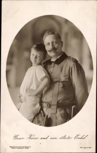 Ak Unser Kaiser und sein ältester Enkel, Kaiser Wilhelm II. von Preußen, Portrait