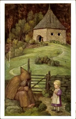 Künstler Ak Schiestl, Matthäus, Der Einsiedler und das Kind