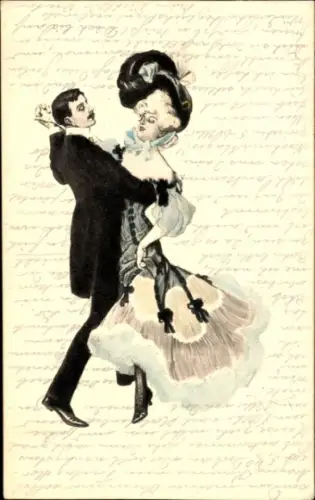 Litho Elegantes Tanzpaar, Tanz