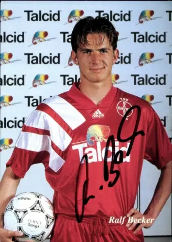 Autogrammkarte Fußballer Ralf Becker, Bayer Leverkusen, Autogramm