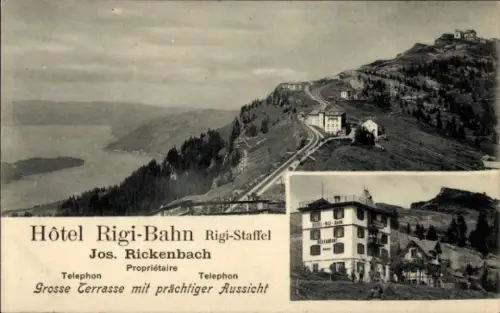 Ak Arth Kanton Schwyz Schweiz, Hotel Rigi Bahn, Rigi-Staffel