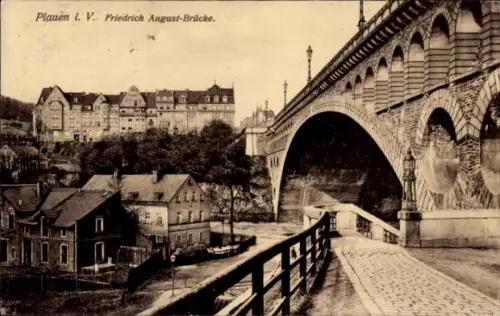 Ak Plauen im Vogtland, Friedrich August Brücke