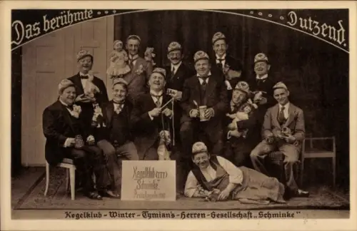 Ak Dresden Altstadt, Kegelklub-Winter-Thymians-Herren-Gesellschaft "Schminke", Männergruppe