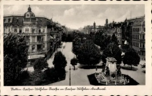 Ak Szczecin Stettin Pommern, Kaiser-Wilhelm-Straße, Kaiser-Wilhelm-Denkmal