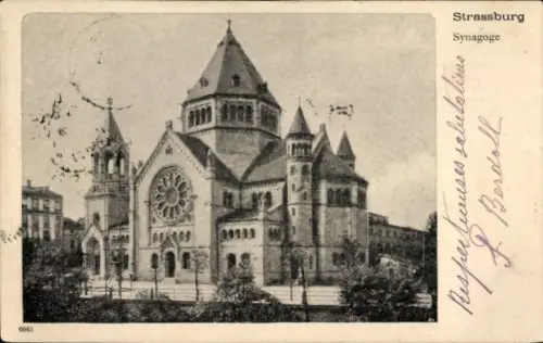 Judaika Ak Straßburg Elsass Bas Rhin, Synagoge