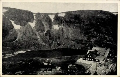 Ak Karpacz Krummhübel Riesengebirge Schlesien, Kleine Teichbaude, Schronisko Samotnia