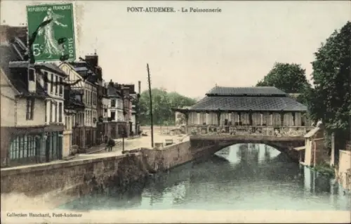 CPA Pont Audemer Eure, La Poissonnerie