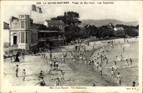 Ak La Seyne sur Mer Var, Plage de Mar Vivo, Sablettes