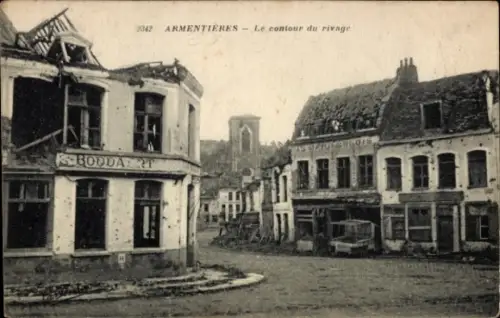 Ak Armentières Nord, Zerstörte Gebäude, Stadtansicht, Ruinen