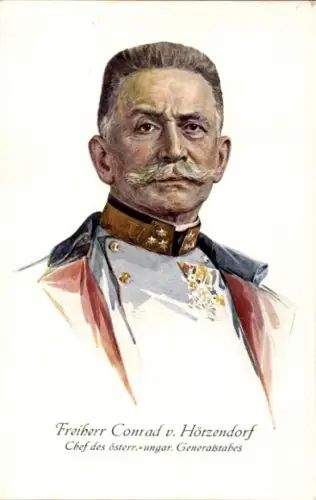 Künstler Ak Freiherr Conrad von Hötzendorf, Chef des österr. ungar. Generalstabes