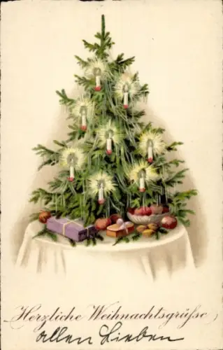 Ak Glückwunsch Weihnachten, Tannenbaum, Geschenke