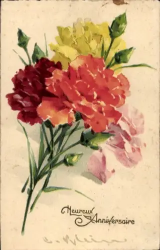 Künstler Ak Klein, C., Glückwunsch, Blumen