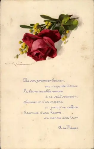 Künstler Ak Klein, C., Rote Rose