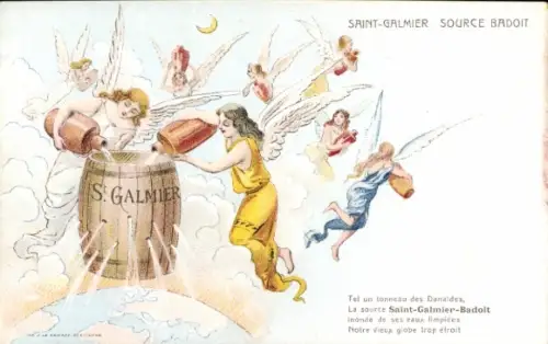 Litho Saint Galmier Loire, Source Badoit, Reklame