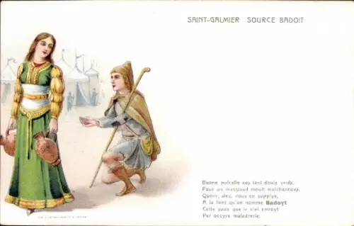 CPA Saint Galmier, Reklame, Source Badoit