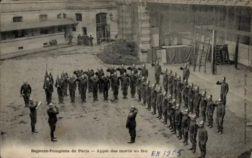 CPA Sapeurs- Pompiers de Paris, Appel des morts au feu